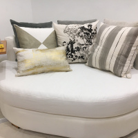 Sillon ovalado con funda de tussor 